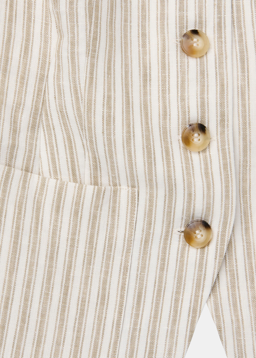 Petite Linen Stripe Waistcoat